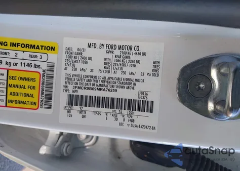 2021 Ford Bronco Sport Big Bend from USA, damaged, VIN 3FMCR9B69MRA76259